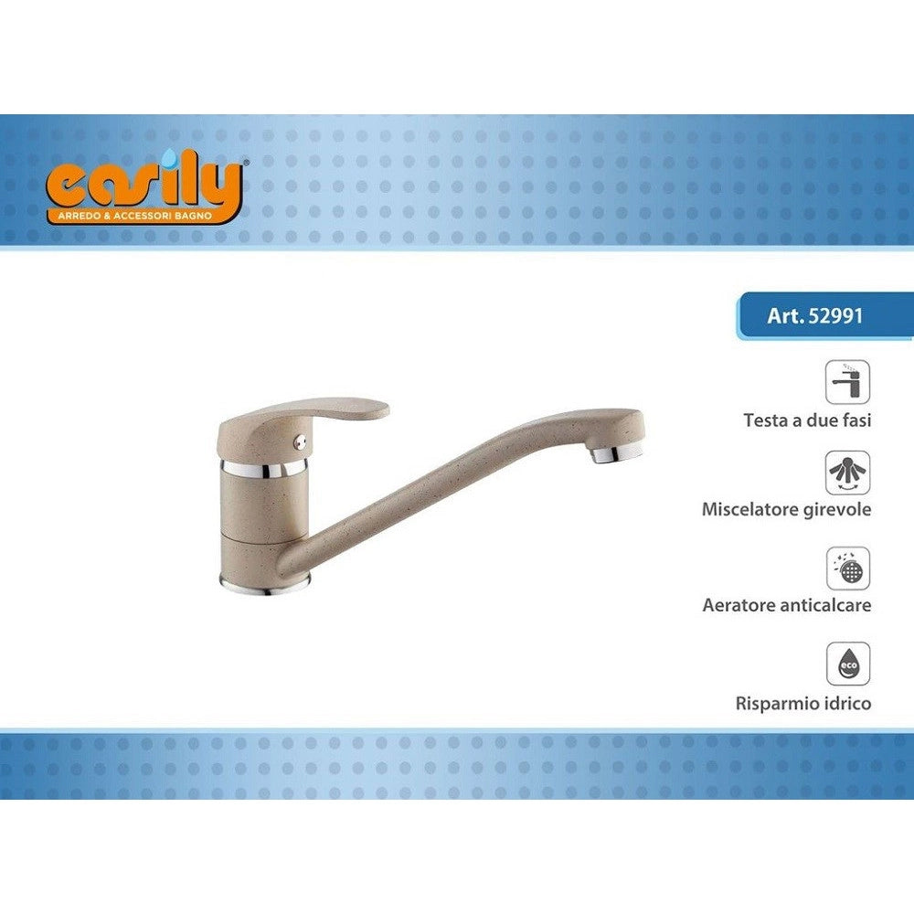 Trade Shop - Miscelatore Rubinetto Lavello Pressione Avena Cucina Canna Lunga Lavabo 52991 -