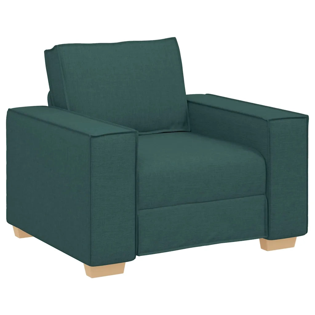 Divano 3 pcs Verde Scuro 220 x 80 x 84 cm Tessuto misto lino 3324614