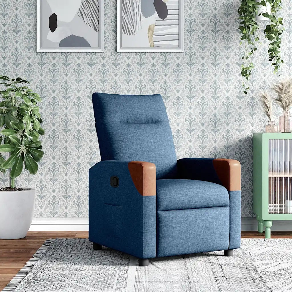 Poltrona Reclinabile Blu in Tessuto 4104815