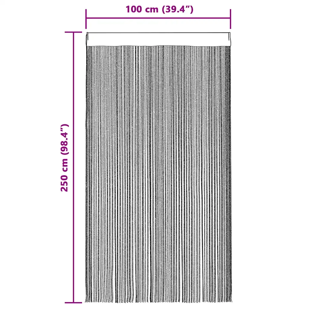 Tende a Filo 2 pz Grigio Chiaro 100x250 cm 4102049