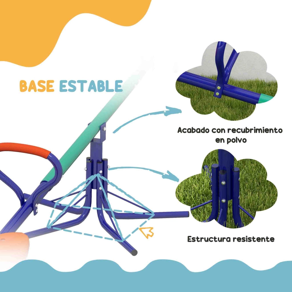 Dondolo per Bambini Regolabile con Base in Acciaio ¨C Minimal ¨C Multicolore