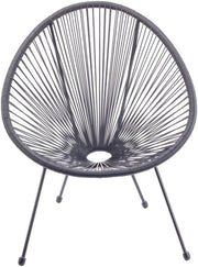 Poltrona da Giardino 72x77,5x85 cm Scooby in Acciaio e PE Grigio