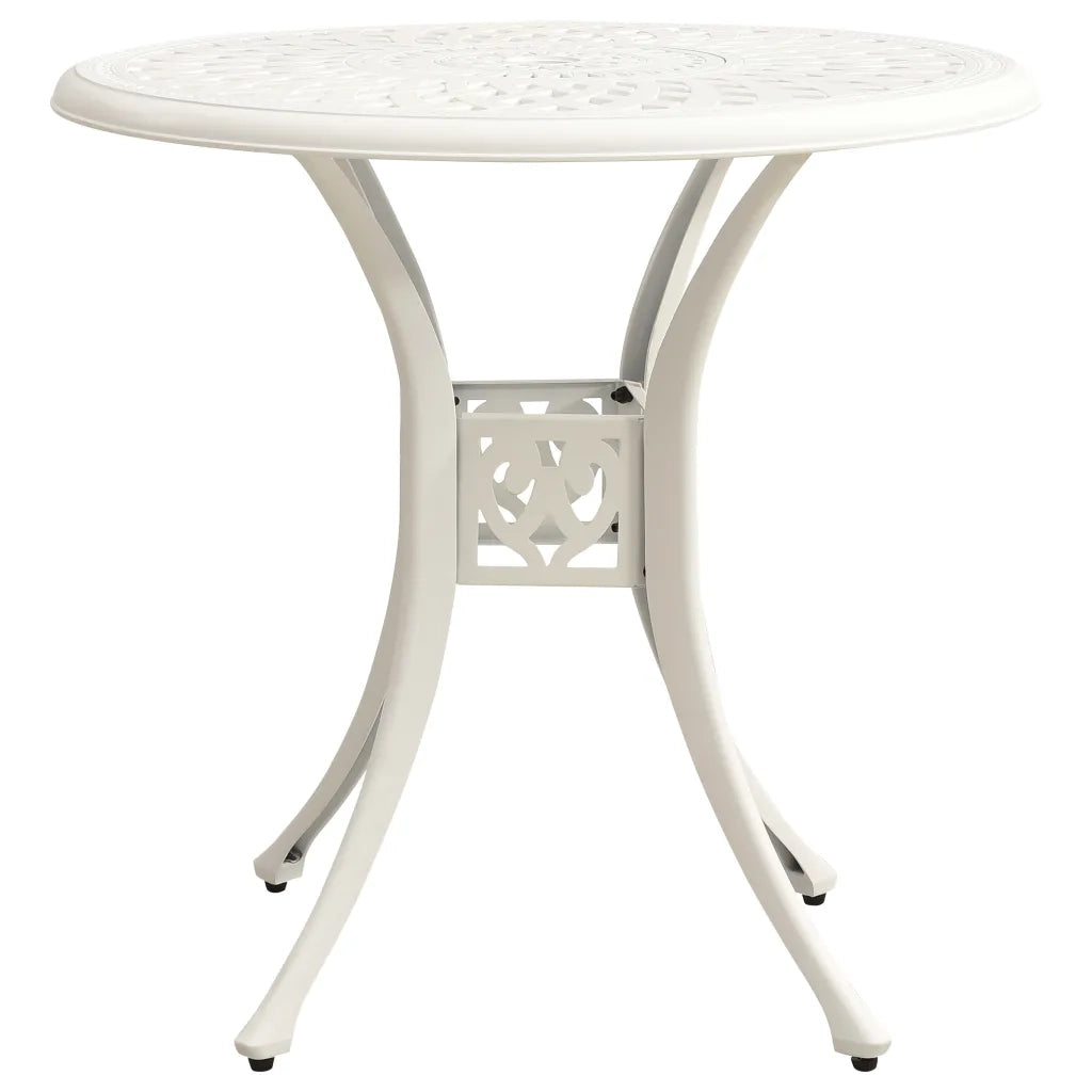 Tavolo da Giardino | Tavolino da esterno Bianco 78x78x72 cm in Alluminio Pressofuso