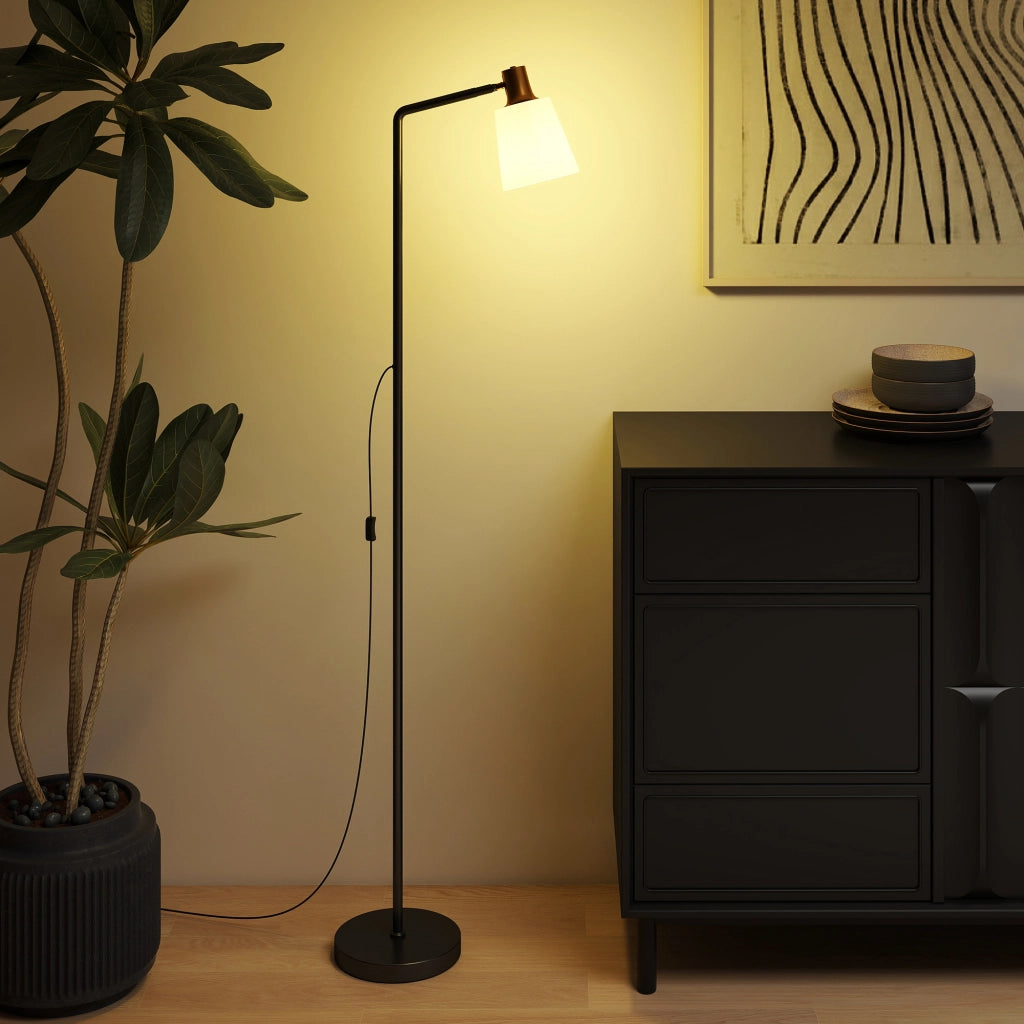 Lampada da Terra LED con Testa Girevole ¨C Minimal ¨C Nero