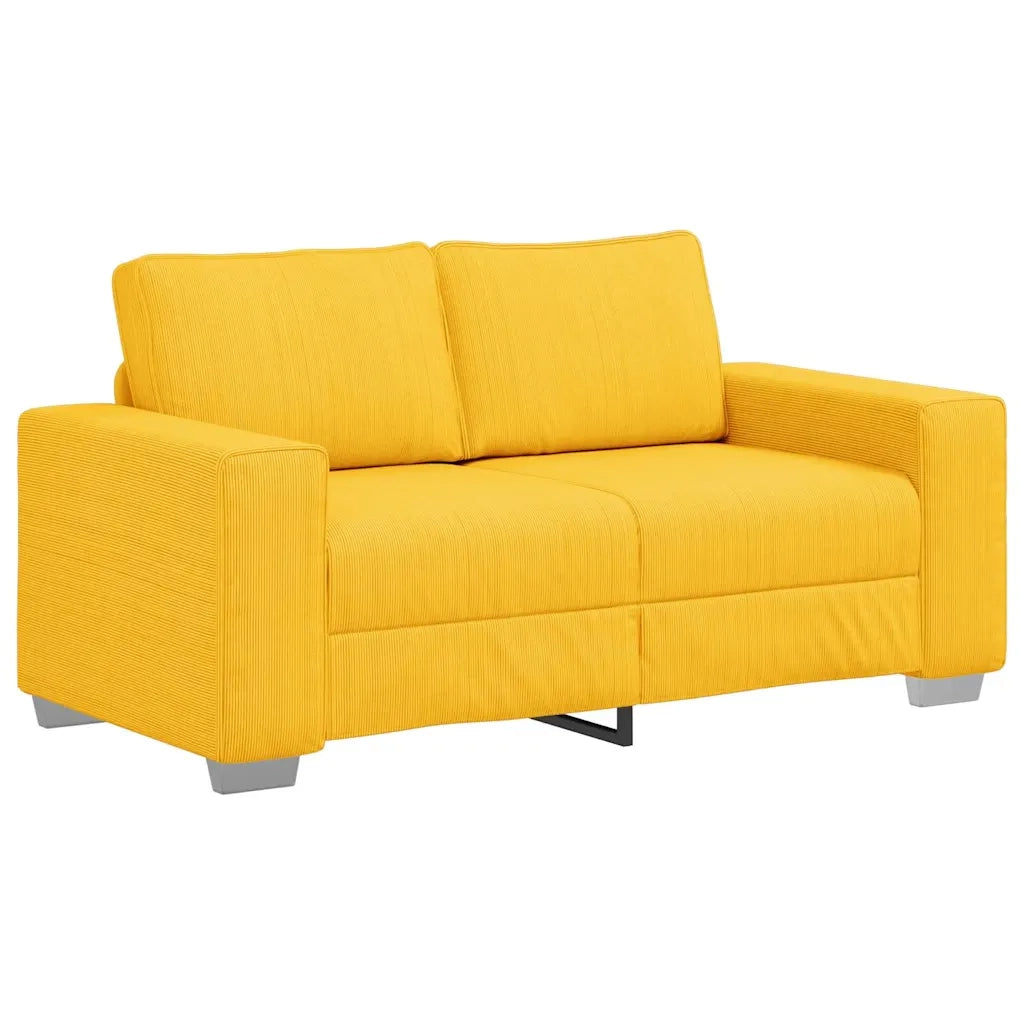 Divano Divanetto-Sofa Giallo Chiaro 120cm Tessuto di Velluto a Coste