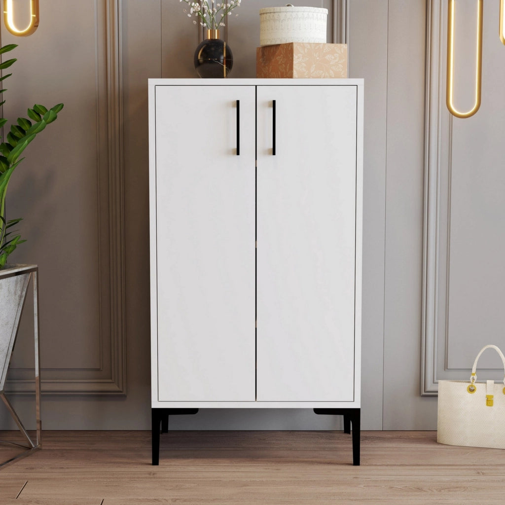 Mobile Portascarpe Cavalieri, Scarpiera 4 Ripiani, 60x35x111h cm Bianco