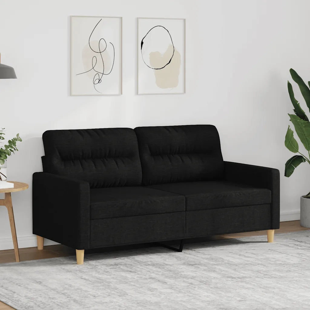 Divano a 2 Posti Nero 120 cm in Tessuto 359239