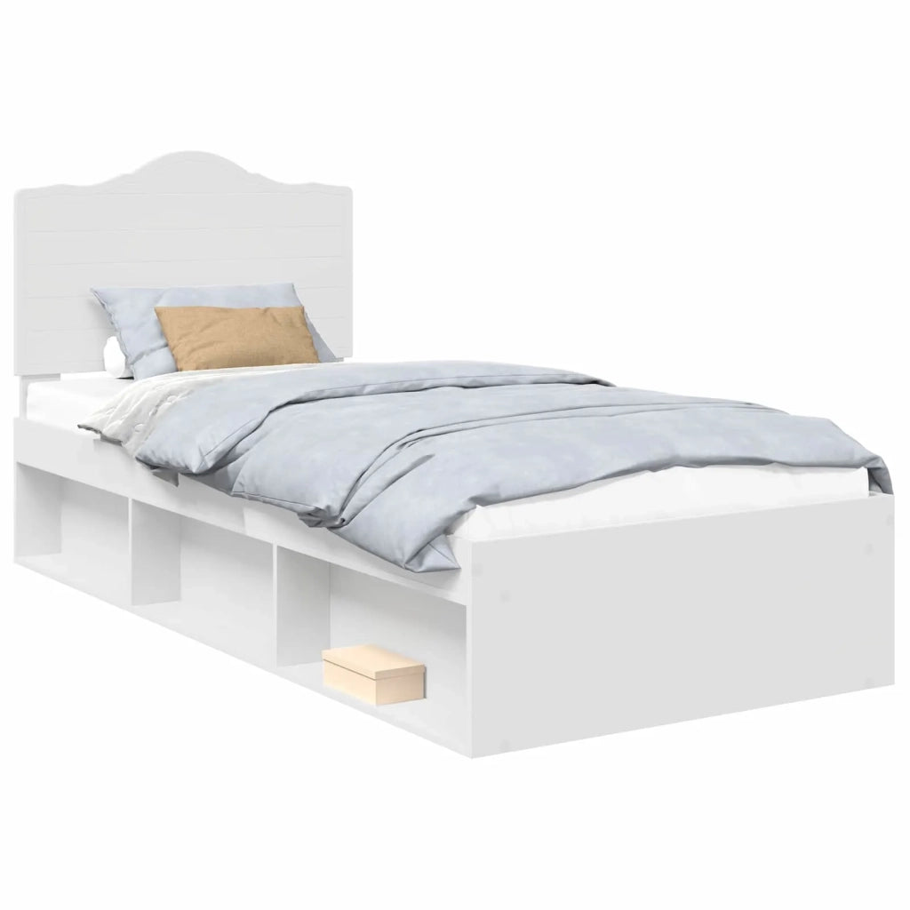 Struttura del letto-Giroletto-Rete del Letto Bianco 90 x 190 cm Pino massello 942462