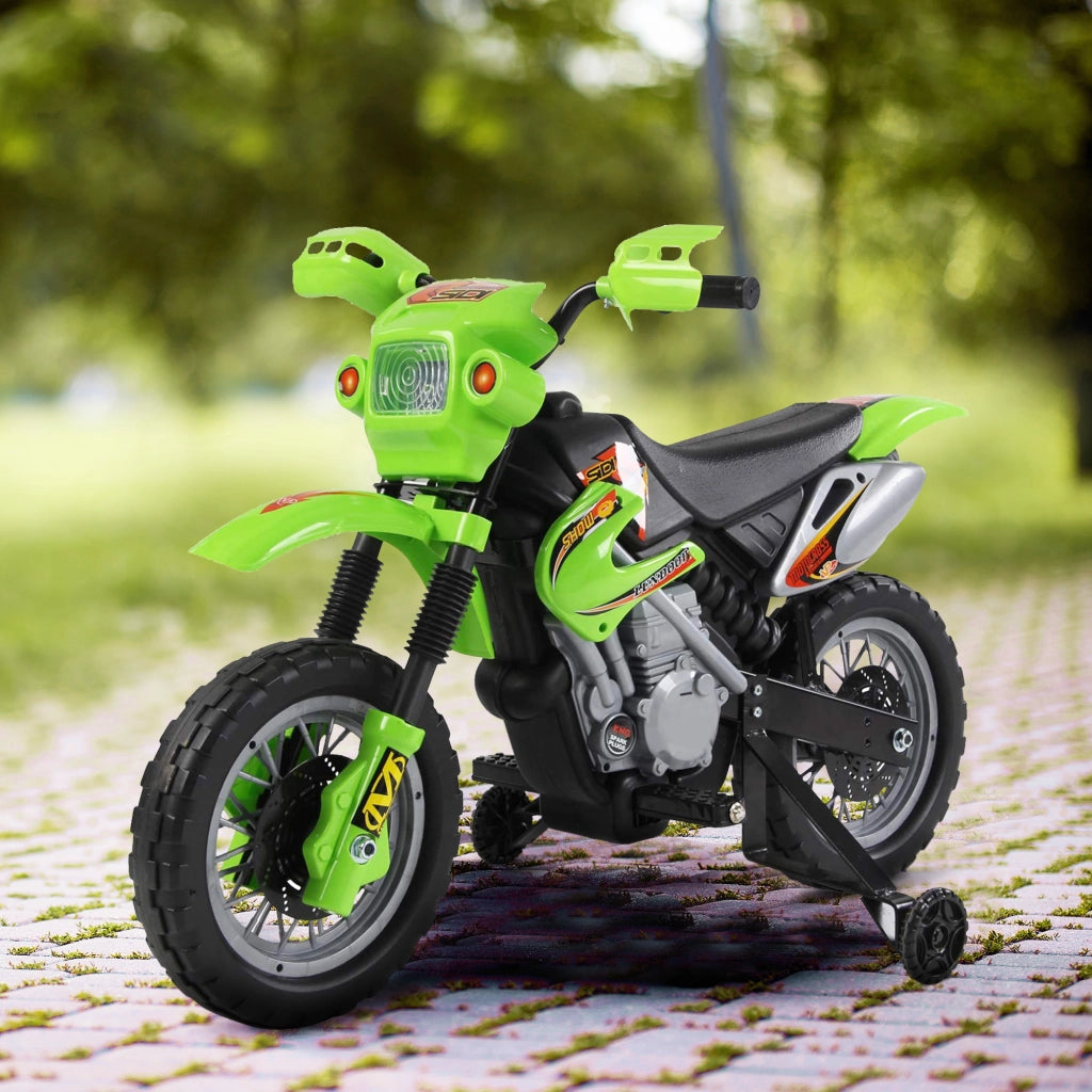Moto Elettrica per Bambini ¨C Minimal ¨C Verde e Nero 3-6 Anni