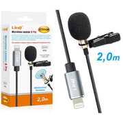 Trade Shop - Microfono Lavalier Lightning Suono Omnidirezionale A 360° Cavo 2 Metri Lt3542m -