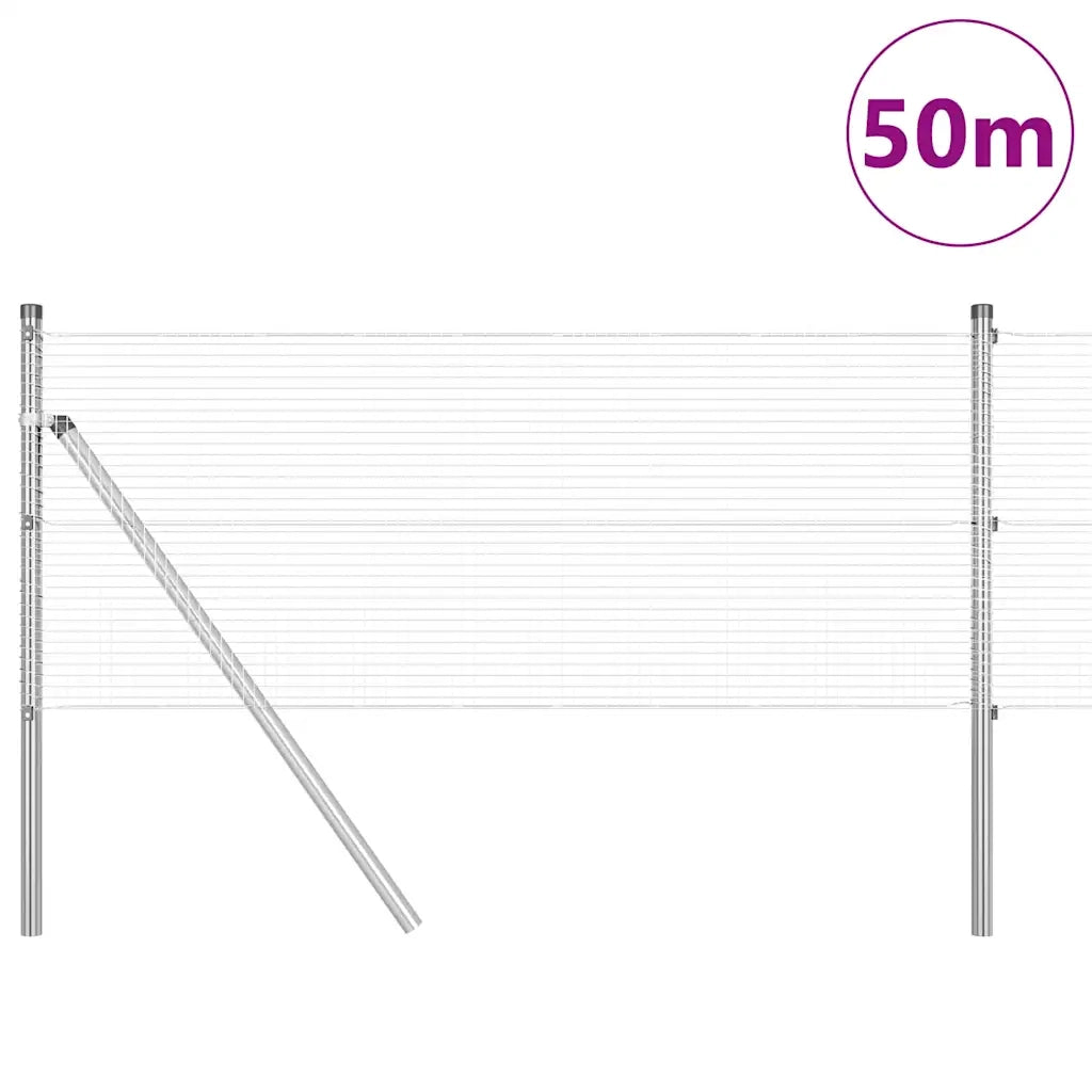 Palo della recinzione Argento 50 x 0,4 m (rete 16 x 16 mm)