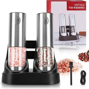 Pepper Mill elettrico 2 pezzi con LED USB ricaricabile in alluminio