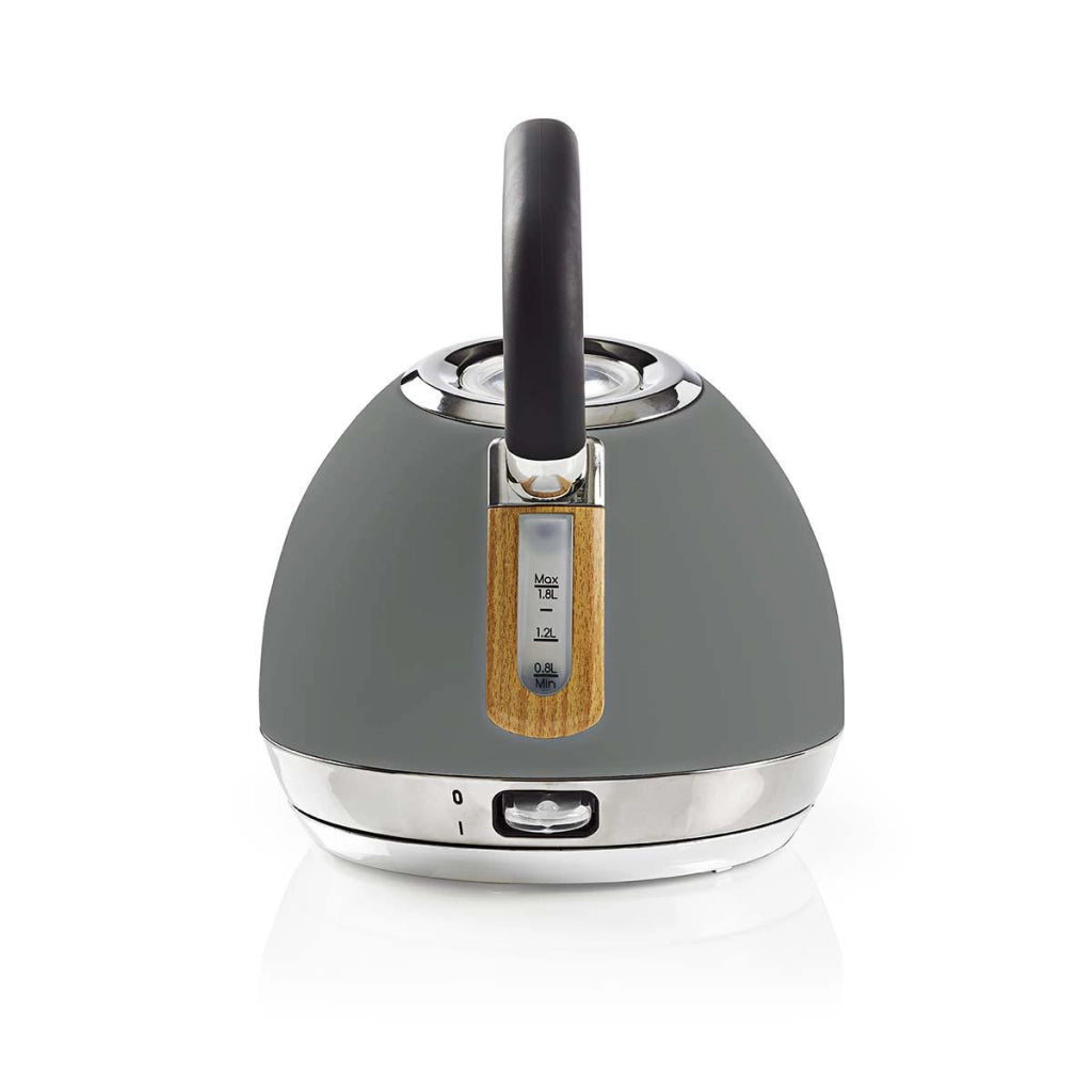 Bollitore elettrico Soft Touch 2200W da 1,8 l con controller Strix Grigio Nedis