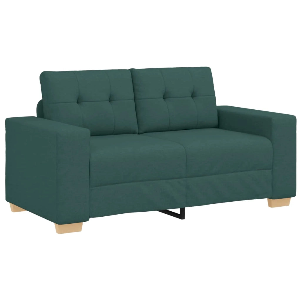 Divano 3 pcs Verde Scuro 221 x 80 x 80 cm Tessuto misto lino 3324633