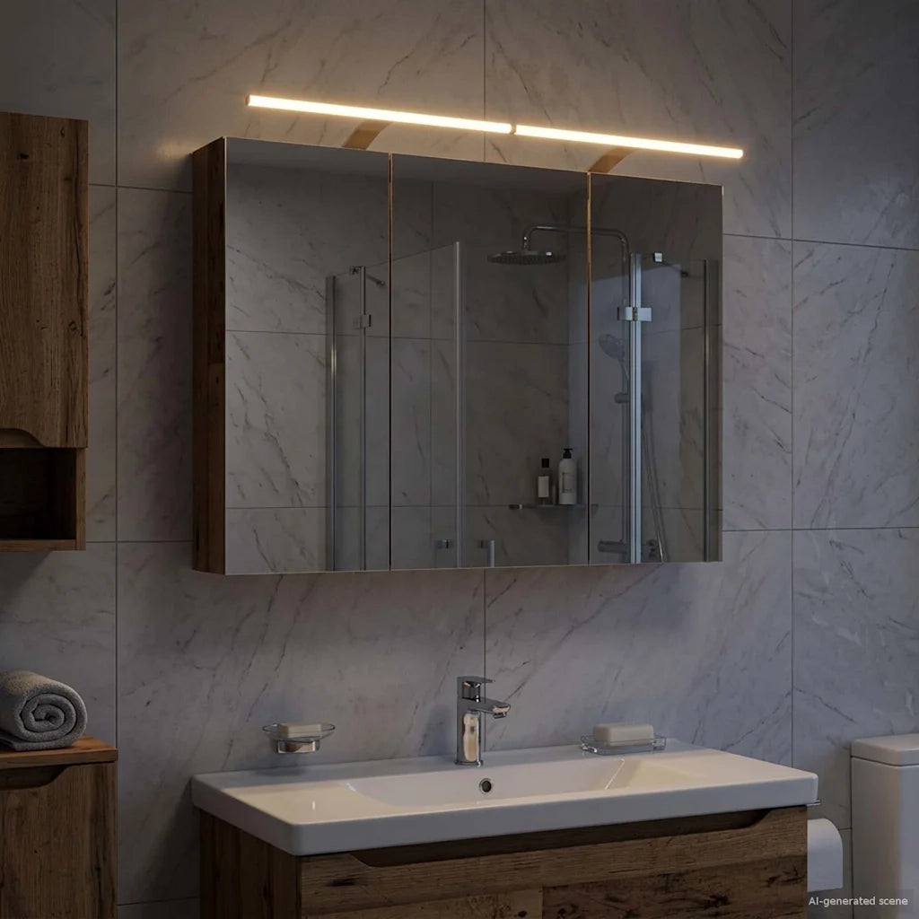 Mobiletto per specchio da bagno con lo scaffale Legno vecchio 889133