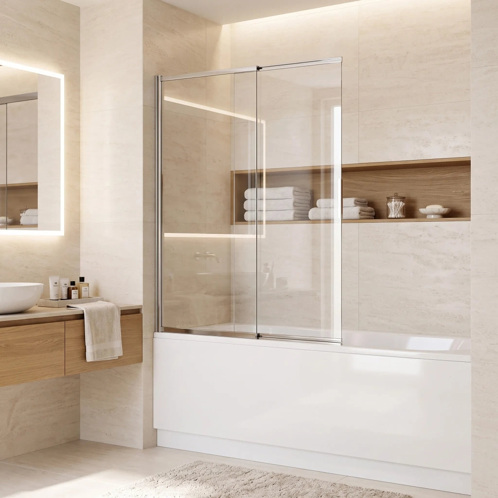 Paravento Vasca Scorrevole Rea Dario Chrome 80