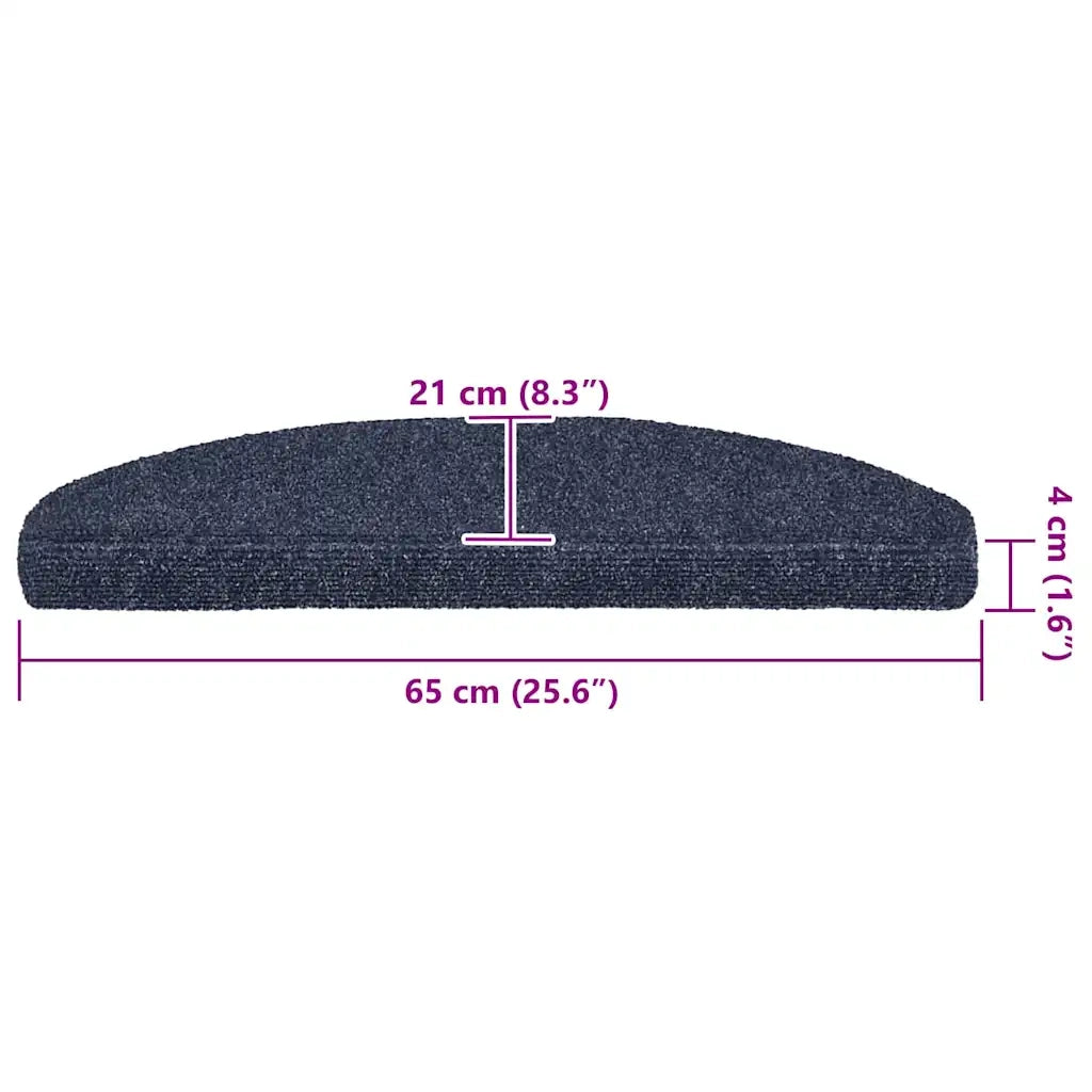 Tappetini per scale autoadesivi 30 pz 65x21x4 cm blu semicircolari grandi 3365660