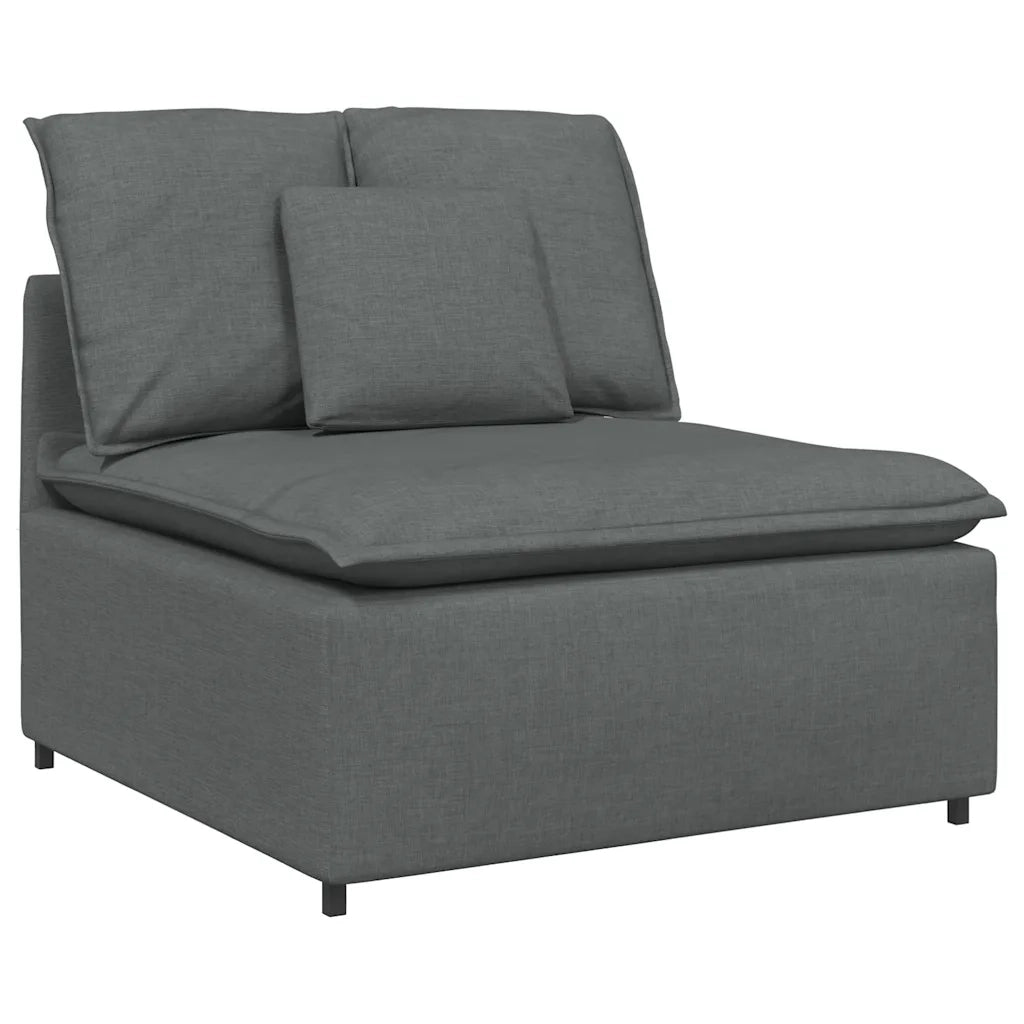 Divano Modulare con Cuscini in Tessuto Grigio Scuro 3321148