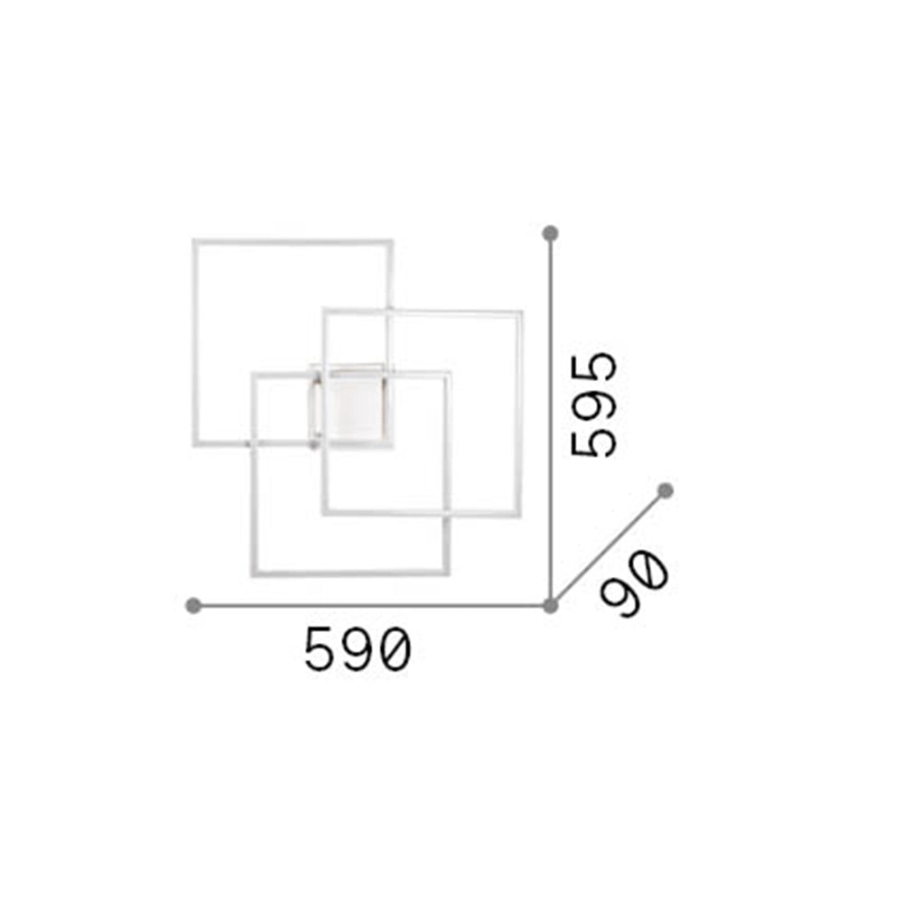 Plafoniera Moderna Frame Metallo Bianco Led 35W 3000K Luce Calda