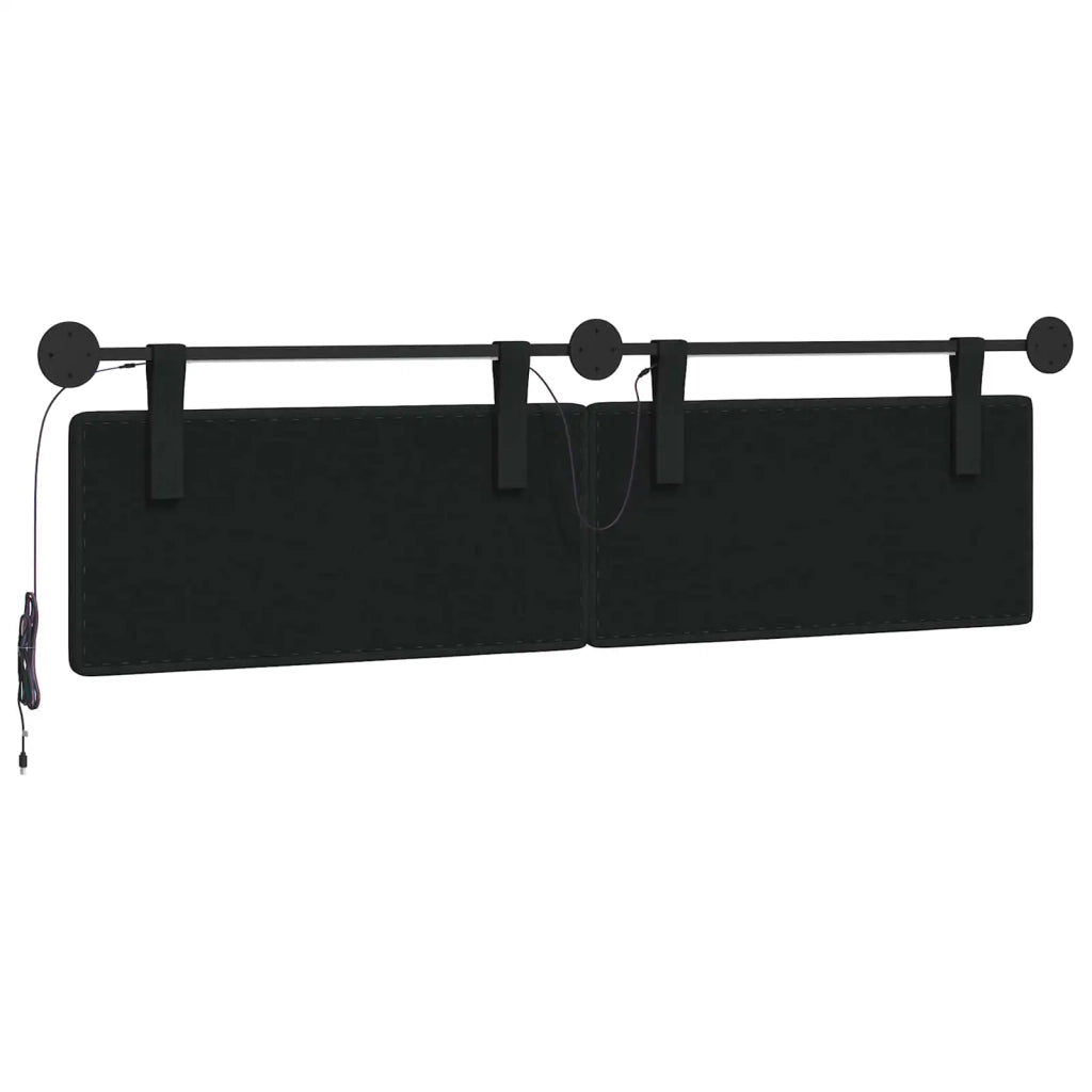 Testiera sospesa Con luce LED Nero Tessuto 3424452