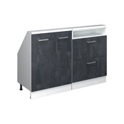 Set di mobili sottotetto Rion Calce nera/Bianco Set di 2 Vicco