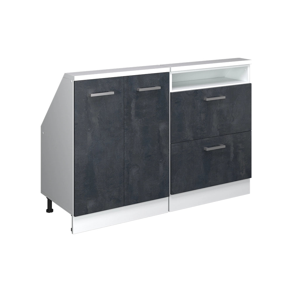 Set di mobili sottotetto Rion Calce nera/Bianco Set di 2 Vicco