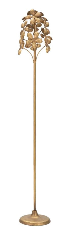 Porta Candele Flowy 17x93x17 cm in Ferro Oro