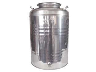FUSTO INOX PER OLIO GRAFFATO LT.50  ø mm.375x580h.    MAFFEI