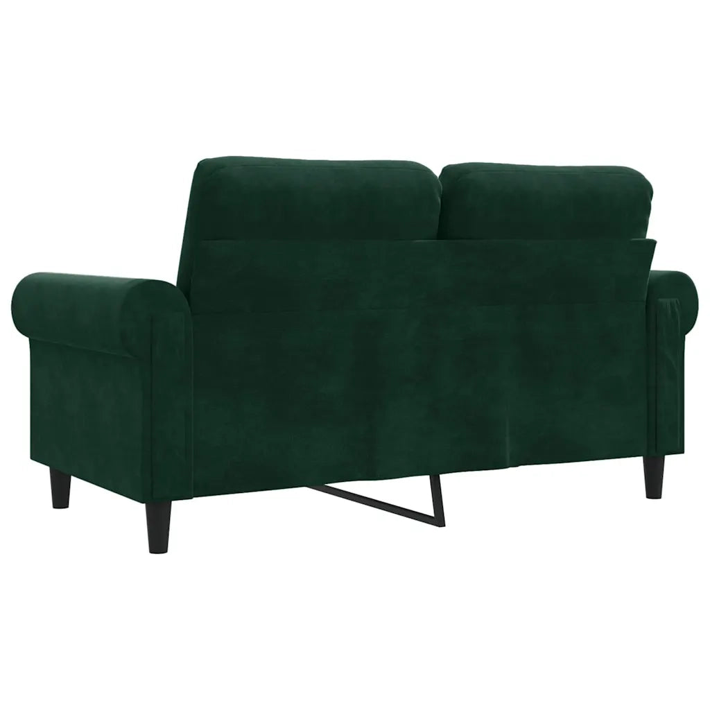 Divano a 2 Posti Verde Scuro 120 cm in Velluto 359521