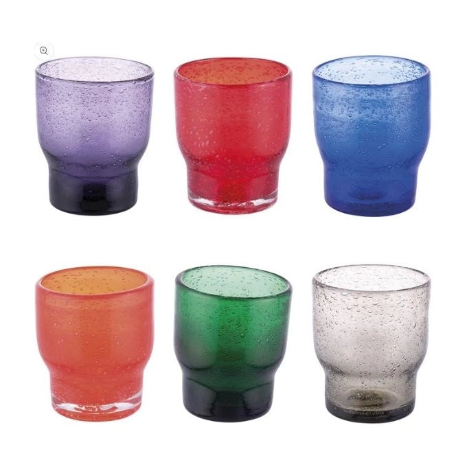 Villa d'Este Home Tivoli 5919673 Unico Set 6 Bicchieri da Acqua 325 ml lavorazione artigianale lavastoviglie colore Colorful