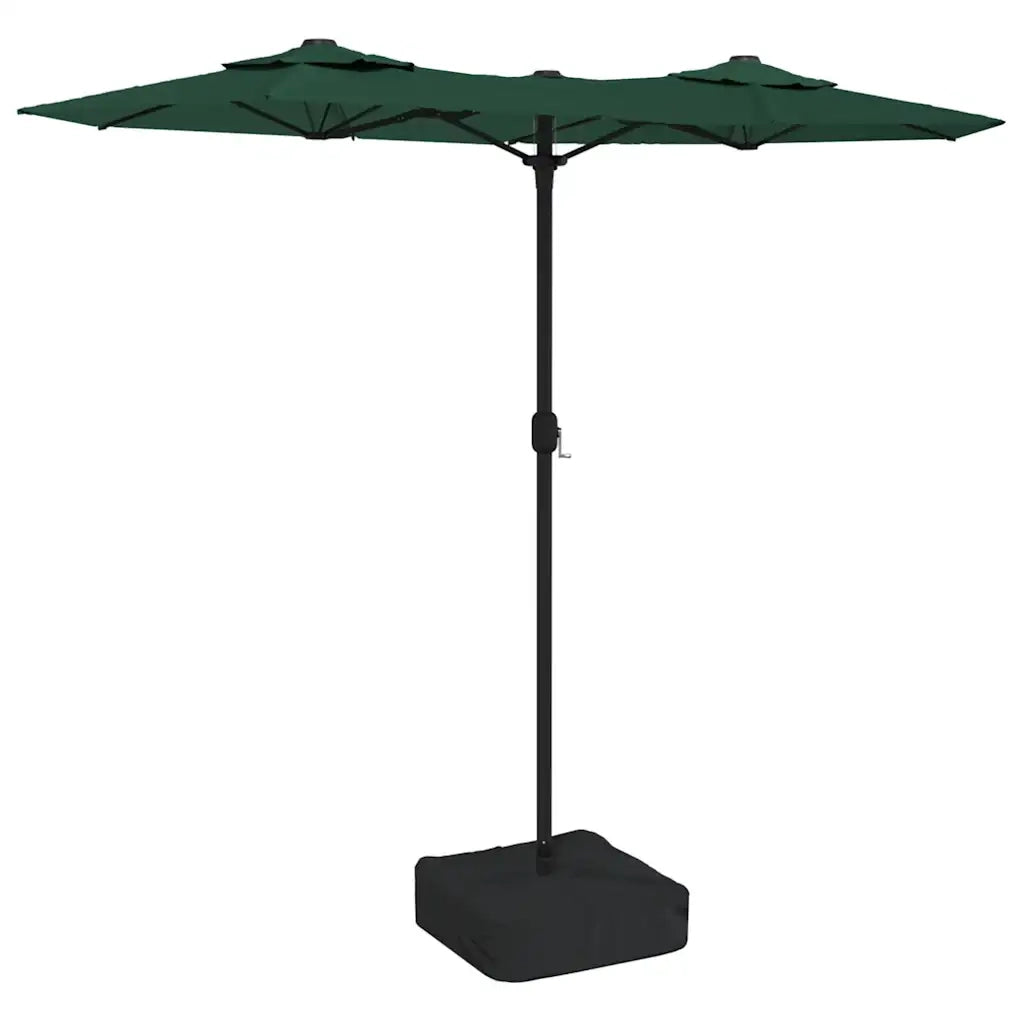 Ombrellone a Doppia Testa con LED Verde 316x145 cm 362970