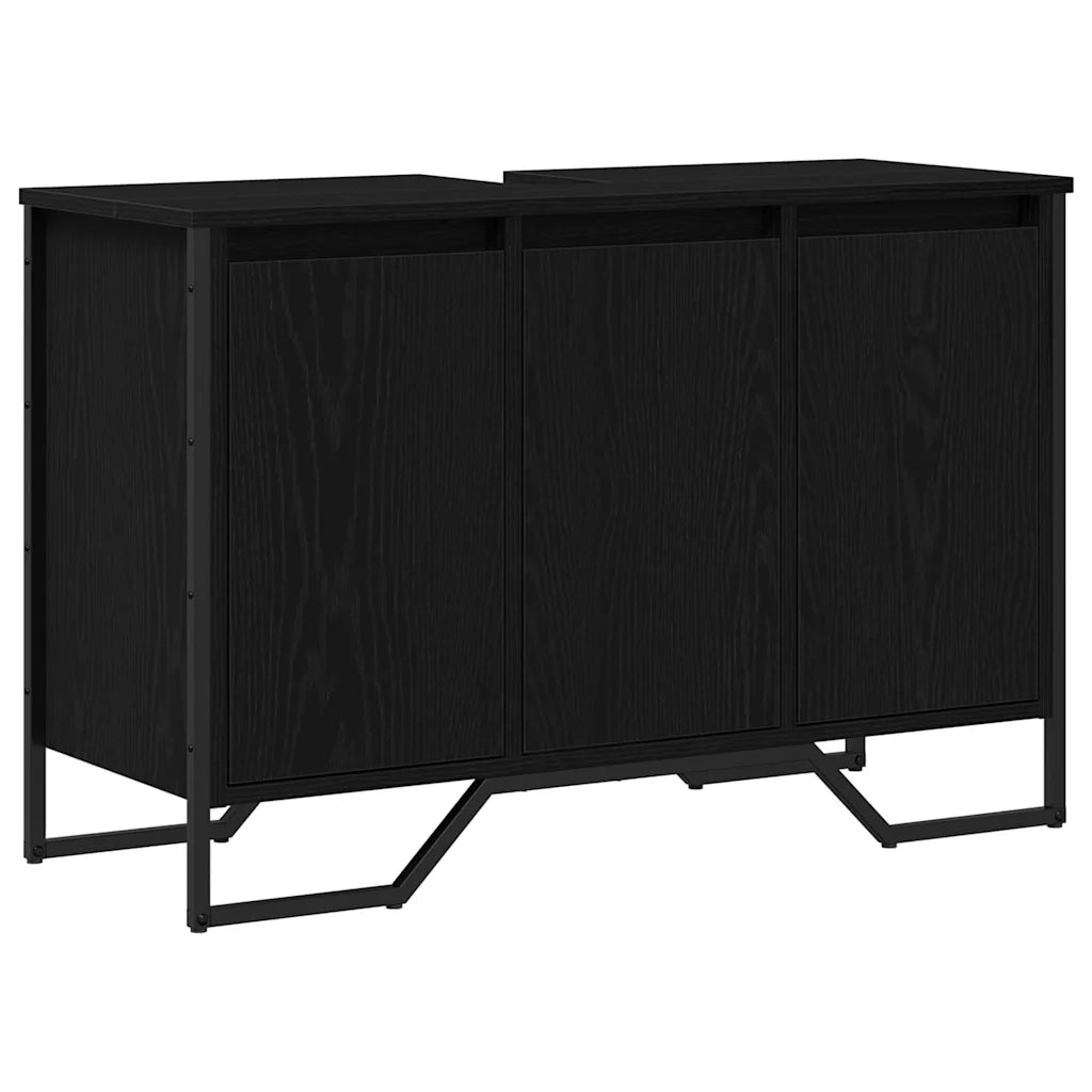Armadio per Lavabo da Bagno Rovere Nero 91 x 35 x 60 cm 869182