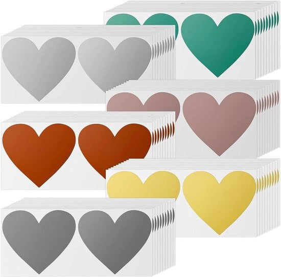 Sticker cuori - 8 x 7 cm - per feste e regali - da personalizzare - sorprese - biglietti di auguri - inviti - matrimoni.