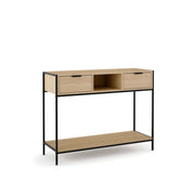 Console da ingresso Hispanohogar finitura rovere e grafite 80x100x36
