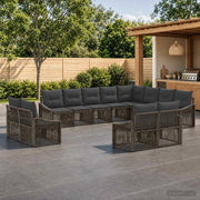 Set Divano da Giardino 12 pz Grigio polyrattan 3436181
