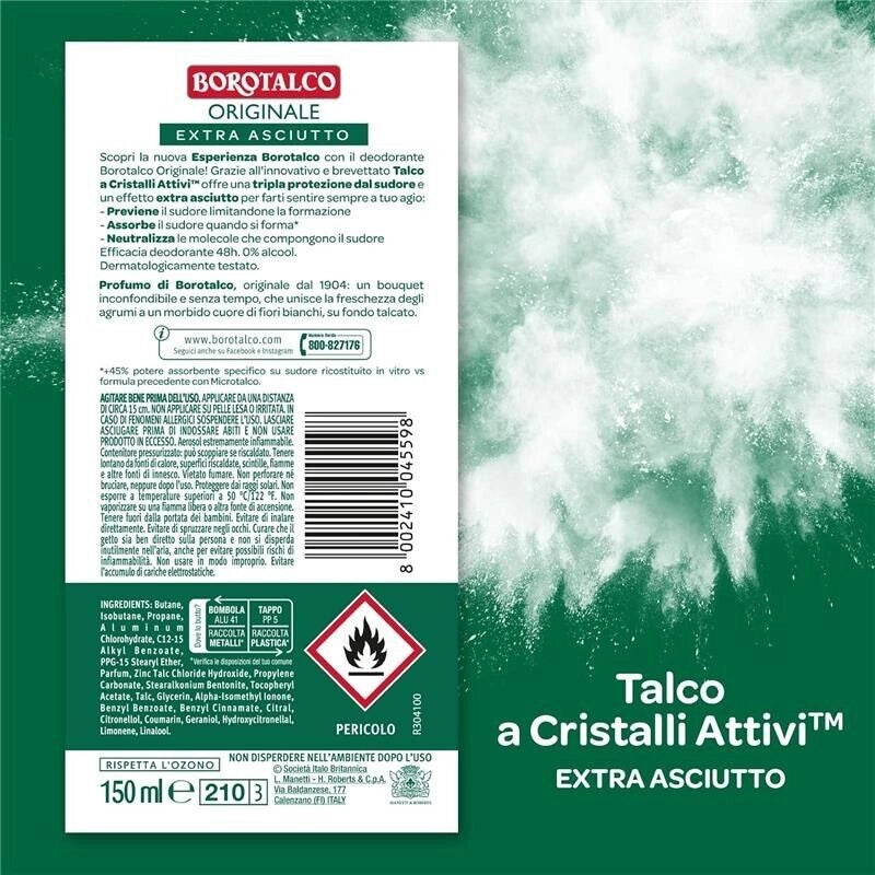 BOROTALCO SET 12 PZ DEO SPRAY 150 ML L'UNO NEW ORIGINAL + ASCIUTTO PROFUMO DI BOROTALCO