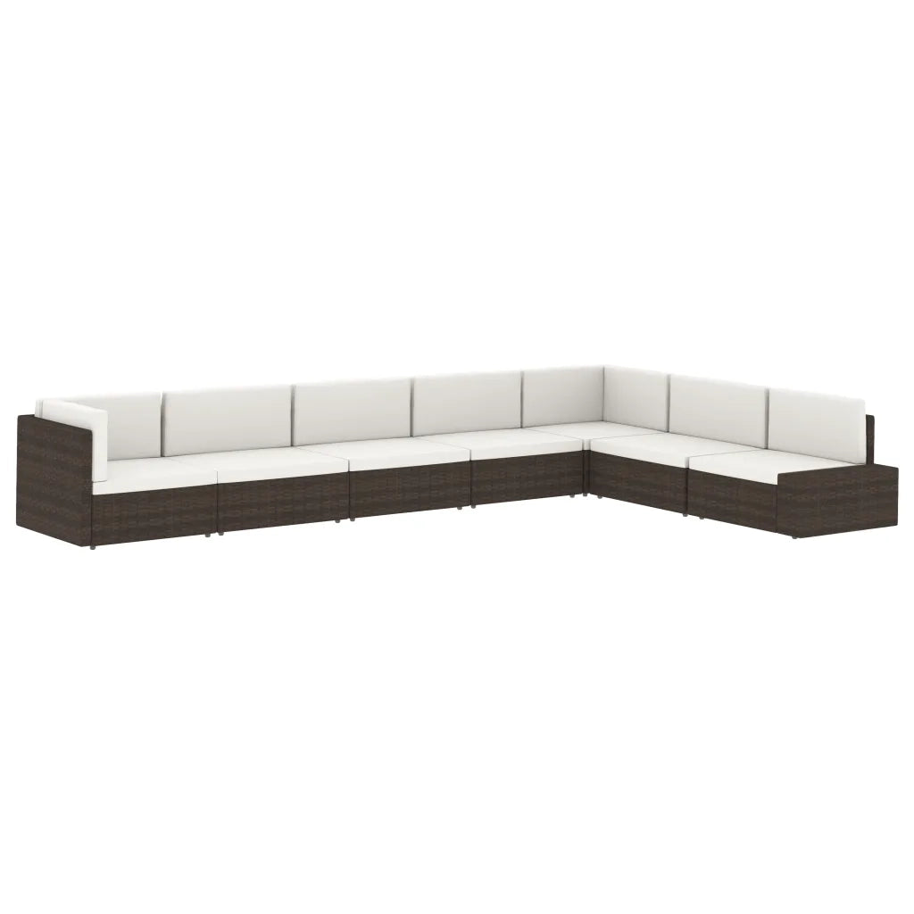 Divano ad Angolo Modulare in Polyrattan Grigio 49521