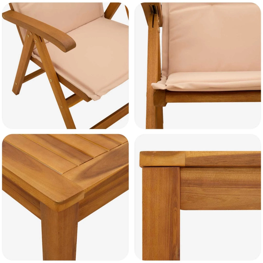 Set da pranzo da giardino 5 pezzi Naturale 3434598