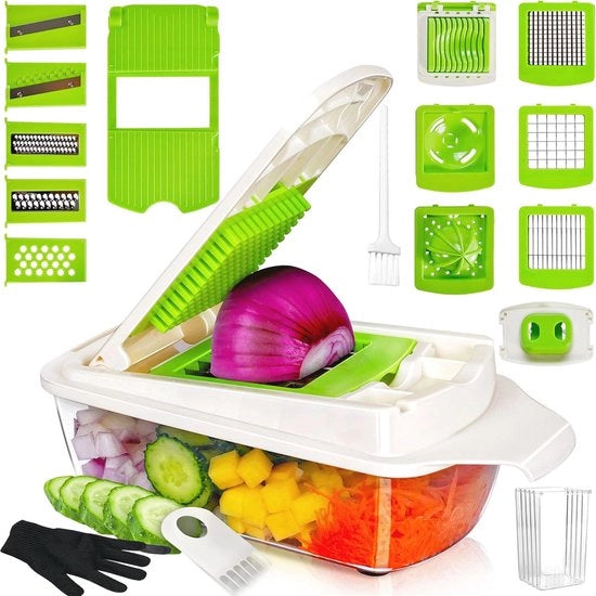 Mandolina multifunzionale 19-in-1 per il taglio di verdure e frutta