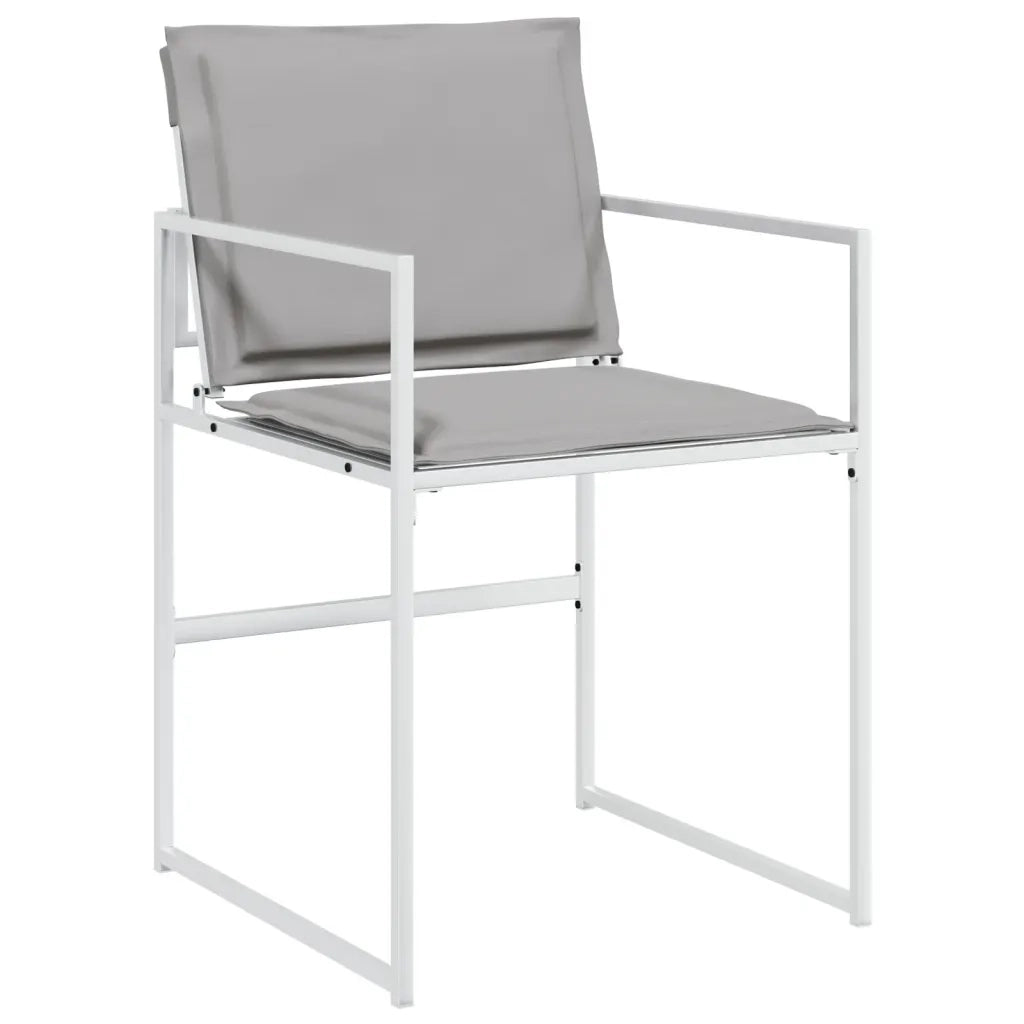 Set da Pranzo da Giardino 15 pz con Cuscini Bianco in Textilene 3295096