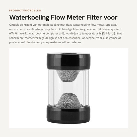 Flusso d'acqua per raffreddamento - Misuratore di flusso per sistema di raffreddamento computer - Schermo a reticolo fine - Nero - G1/4 filo interno - Alluminio e rame - Modello non specificato