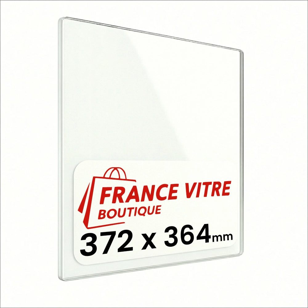 372 x 364 x 4 mm - Vetro per stufa a legna - vetro camino di ricambio - vetro per caminetto resistente al fuoco - France Vitre