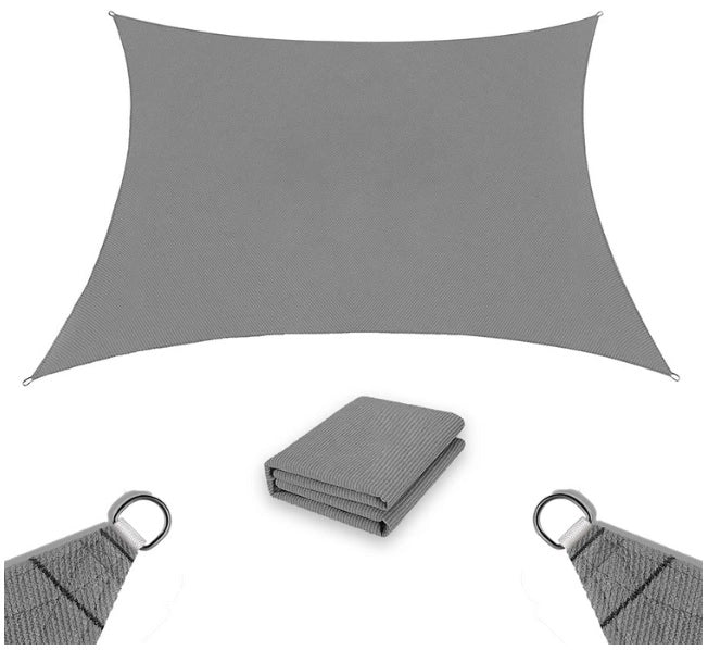 AIO FACTORY 3x5 m Vela Ombreggiante Impermeabile Grigio Scuro - Vela Parasole da Giardino