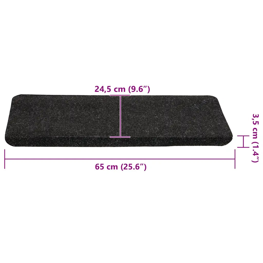 Tappetini Autoadesivi per Scale 30 pz Antracite 65x24,5x3,5 cm 3365903