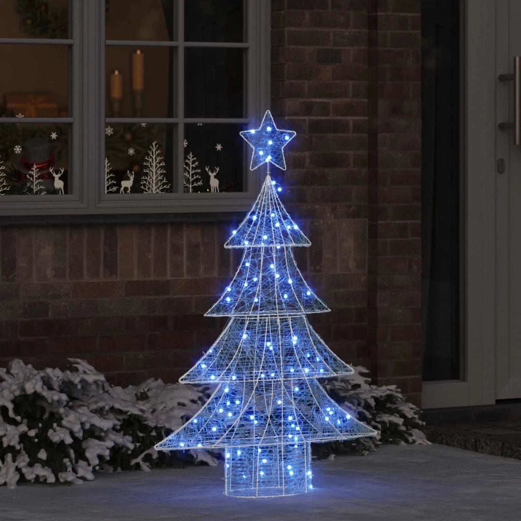 Albero di Natale con 100 LED Blu 120 cm Acrilico 42018975
