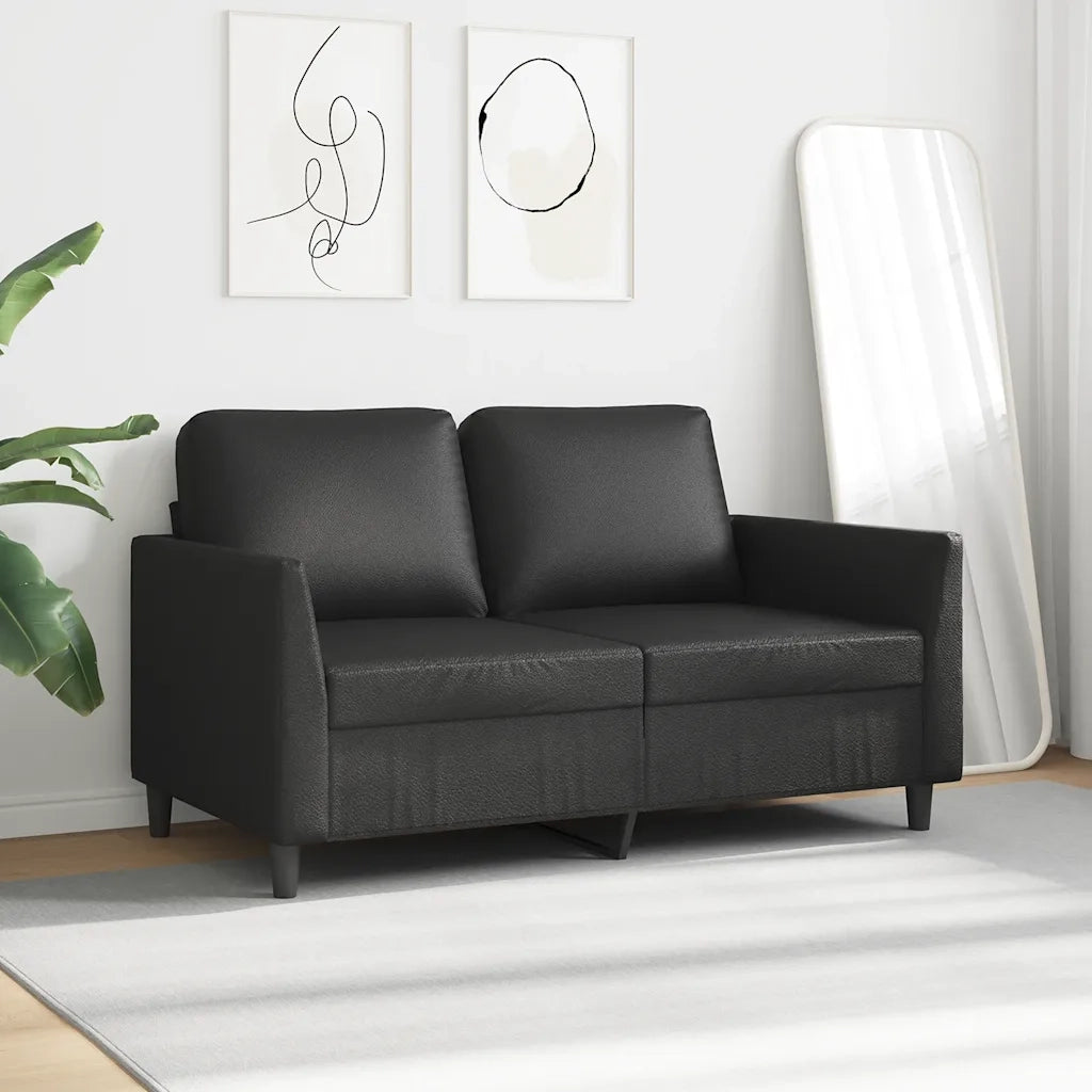 Divano a 2 Posti Nero 120 cm in Similpelle 359328