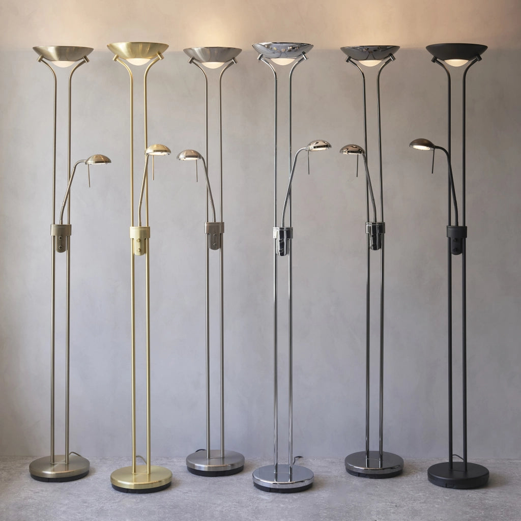 Lampada da terra Rome cromata con luce lettura Endon