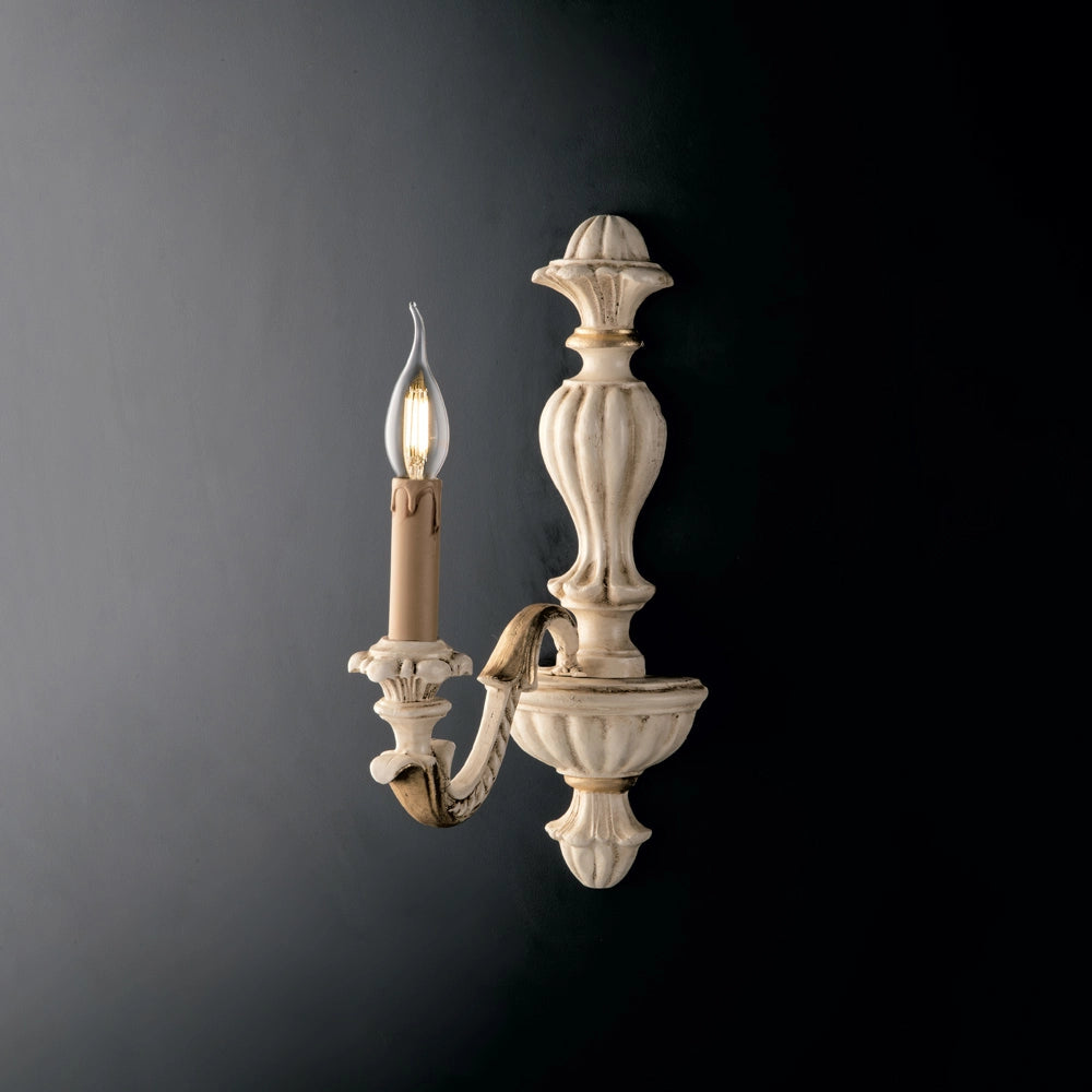 Leonardo Applique in legno avorio e foglia oro 1 luce .14 P.24 BL180-AP1-AV