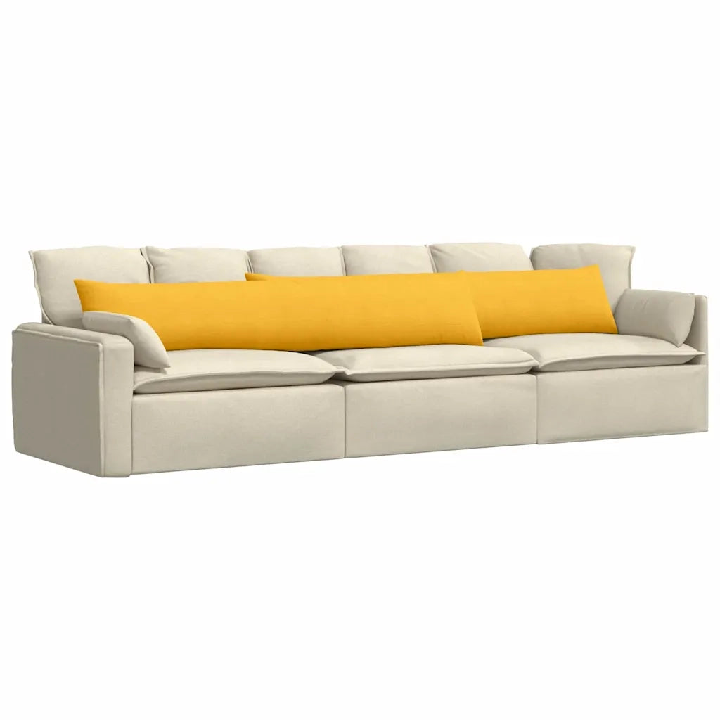 Cuscini da Divano 2 pz-Set di 2 Cuscini per Sofa Giallo Chiaro 200 x 40 cm