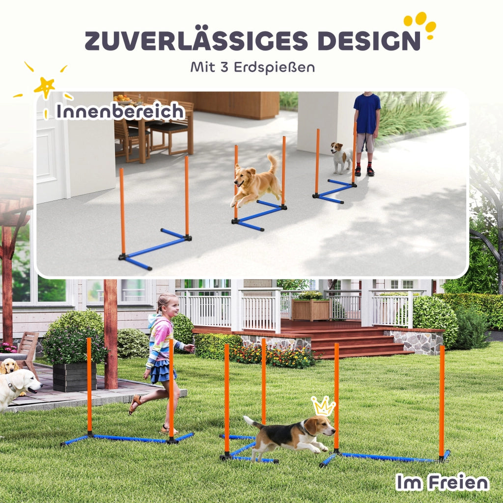 Set Agility per Cani ¨C Minimal ¨C 3 Pezzi con Slalom e Borsa Arancione